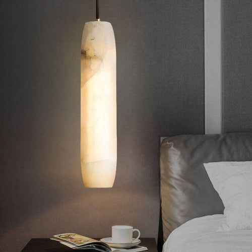 Suspension design LED avec abat-jour en marbre blanc Luxury - vue 6 sur 6