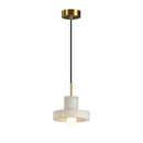 Suspension design LED avec abat-jour arrondi en marbre blanc Luxury