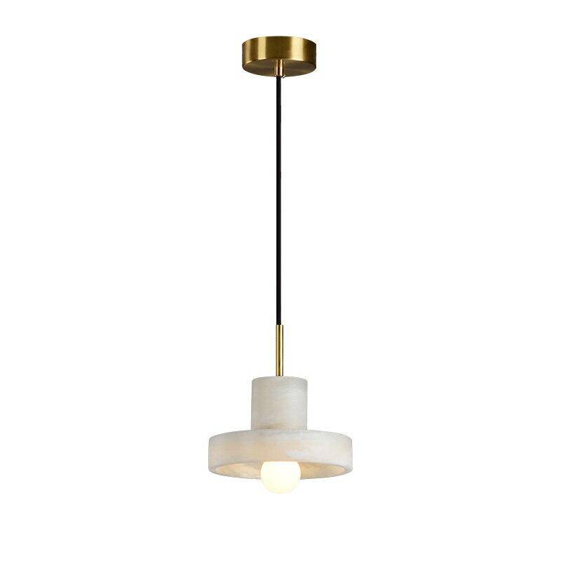 Suspension design LED avec abat-jour arrondi en marbre blanc Luxury - vue 7 sur 7