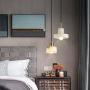 Suspension design LED avec abat-jour arrondi en marbre blanc Luxury