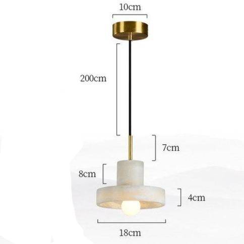 Suspension design LED avec abat-jour arrondi en marbre blanc Luxury - vue 6 sur 7