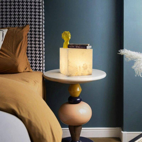 Lampe à poser design LED en forme de cube en marbre Creative - vue 4 sur 4