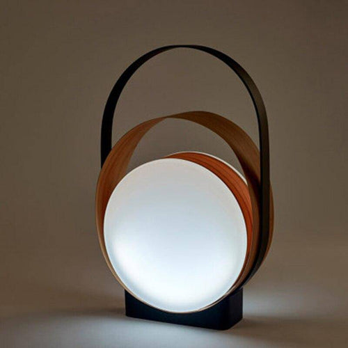 Lampe à poser design LED avec anneaux métal et disque lumineux - vue 7 sur 6