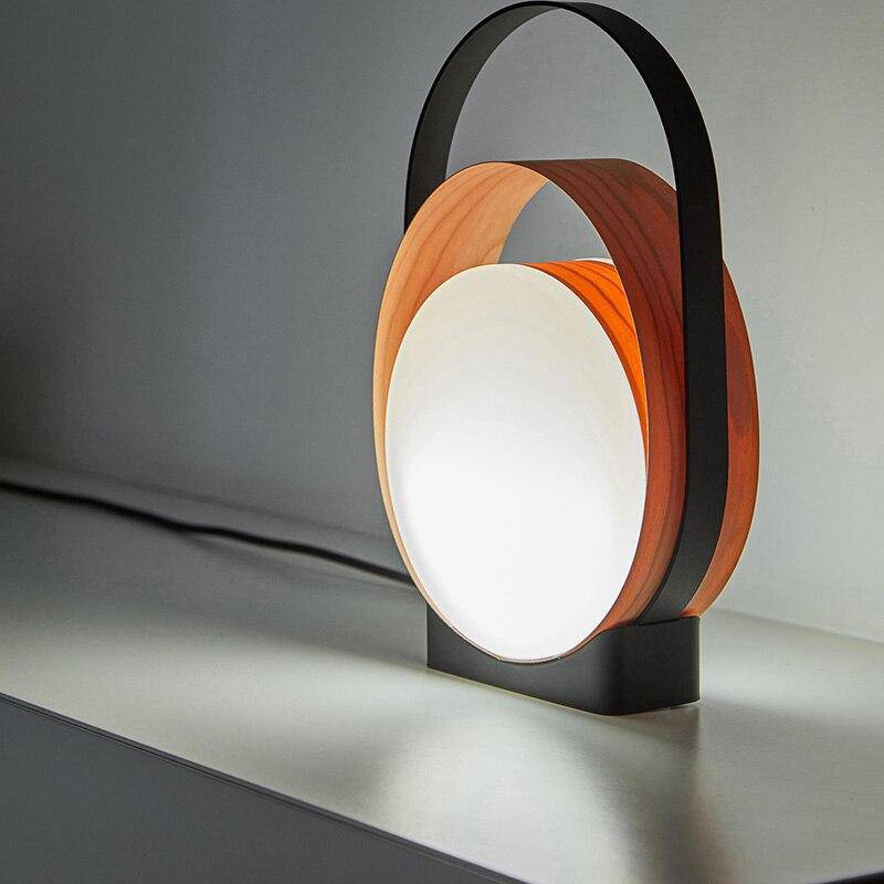 Lampe à poser design LED avec anneaux métal et disque lumineux - vue 4 sur 6