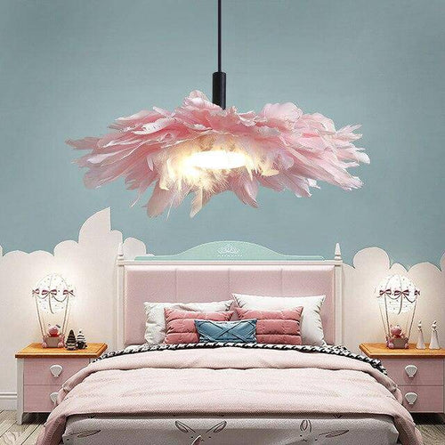 Suspension à plumes LED style romantique - vue 5 sur 6