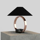 Lampe à poser design LED avec cercle en métal et abat-jour en verre Luxury