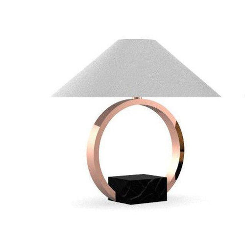 Lampe à poser design LED avec cercle en métal et abat-jour en verre Luxury - vue 5 sur 5