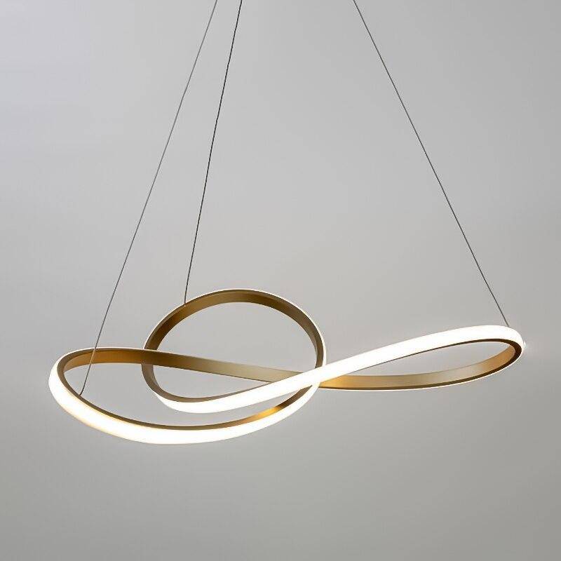 Suspension design LED avec anneau doré entrelacé Creative - vue 4 sur 4