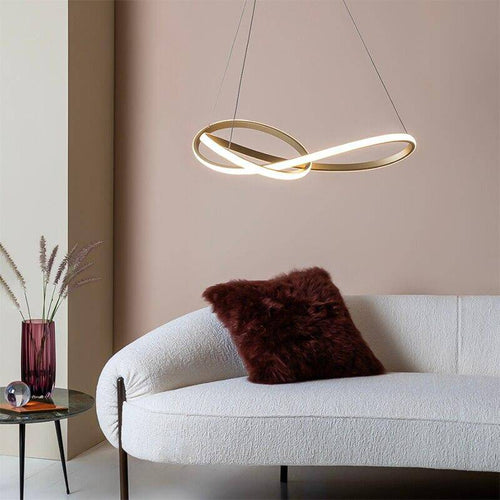 Suspension design LED avec anneau doré entrelacé Creative - vue 2 sur 4