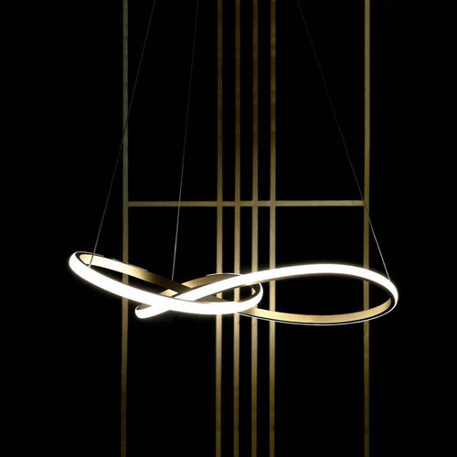 Suspension design LED avec anneau doré entrelacé Creative - vue 3 sur 4