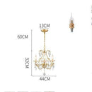 Lustre baroque LED doré avec ampoule en verre cristal rétro