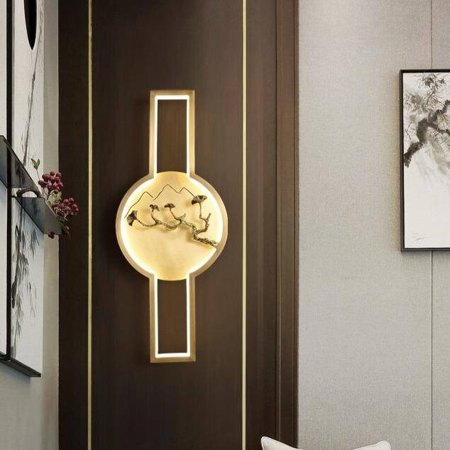Applique murale LED avec cercle design style japonais - vue 3 sur 5