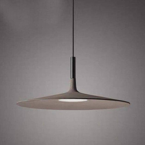 Suspension design LED avec abat-jour chapeau en ciment gris - vue 5 sur 4