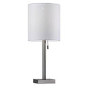 Lampe à poser design en métal LED avec abat-jour blanc