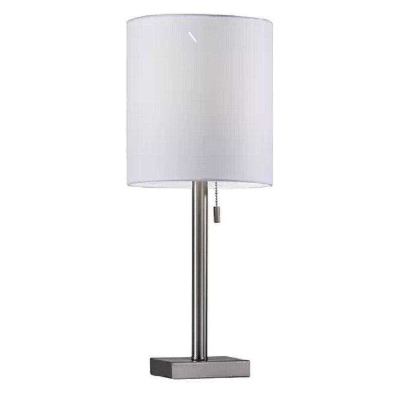 Lampe à poser design en métal LED avec abat-jour blanc - vue 3 sur 3