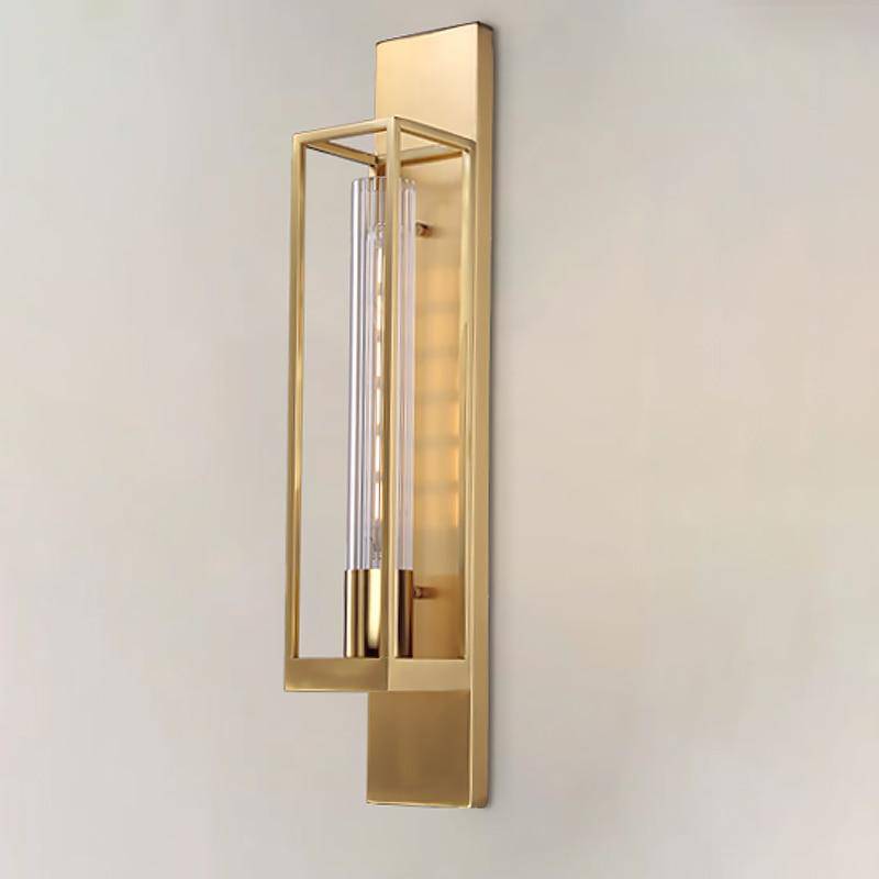 Applique murale design LED avec cage rectangle dorée - vue 4 sur 7