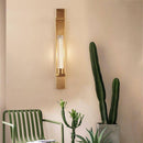 Applique murale design LED avec cage rectangle dorée