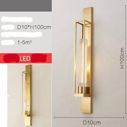 Applique murale design LED avec cage rectangle dorée - vue 6 sur 7
