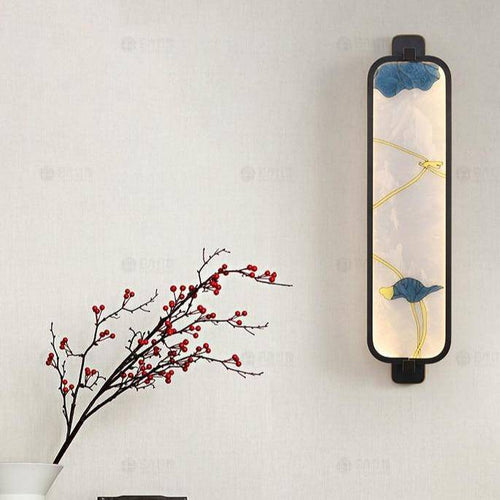 Applique murale LED rectangle aux bords arrondis style Japonais - vue 3 sur 6