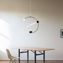 Suspension design LED avec arc de cercle noir et boule lumineuse Creative