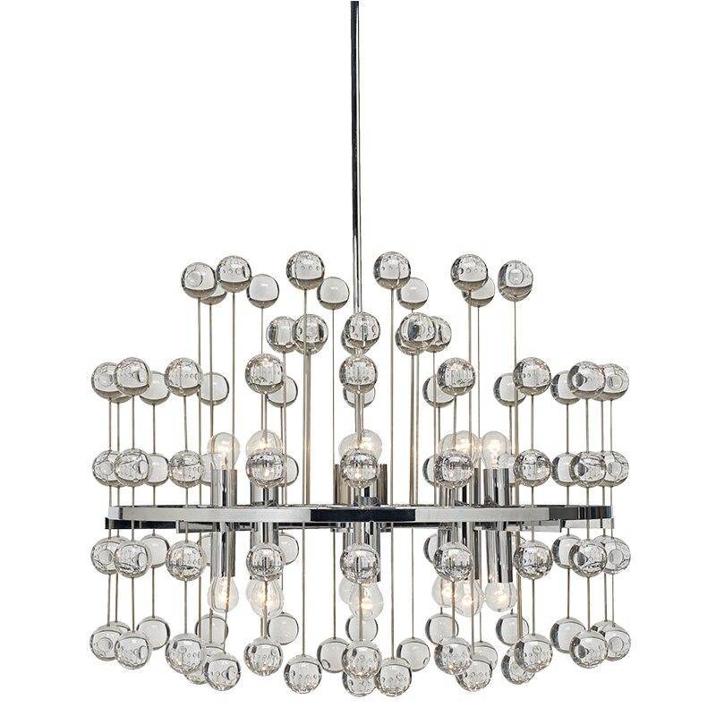 Lustre design LED avec boules crystal style Art - vue 3 sur 5