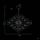 Suspension design LED avec plusieurs boules en verre Ball