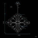 Suspension design LED avec plusieurs boules en verre Ball