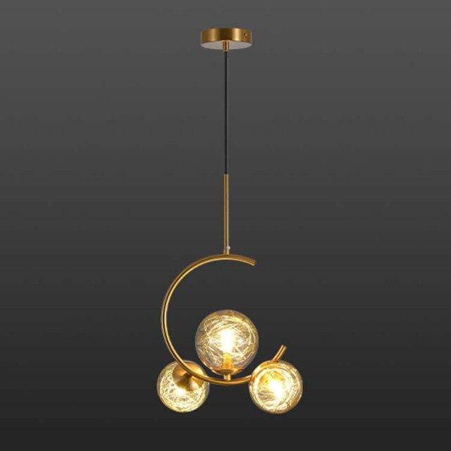 Suspension design LED dorée avec cercle en métal Shadow - vue 6 sur 7