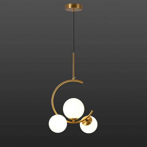 Suspension design LED dorée avec cercle en métal Shadow - vue 5 sur 7