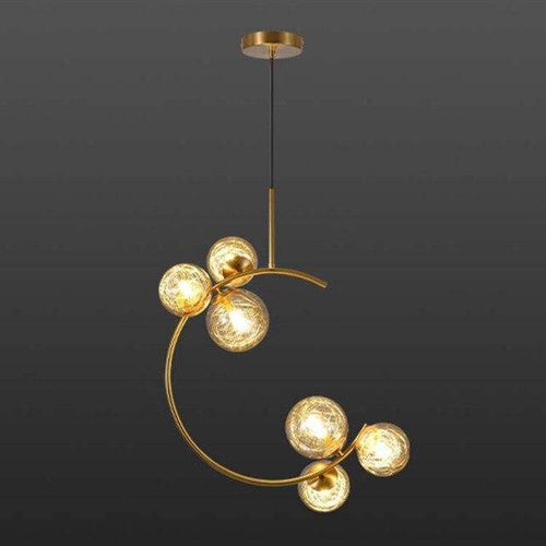 Suspension design LED dorée avec cercle en métal Shadow - vue 6 sur 7