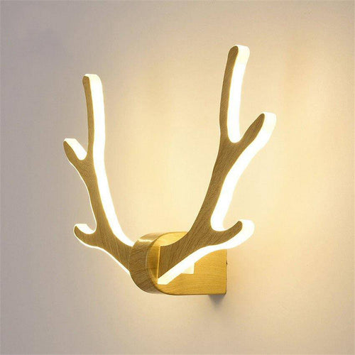 Applique design LED en bois à forme de cornes de cerf - vue 5 sur 6