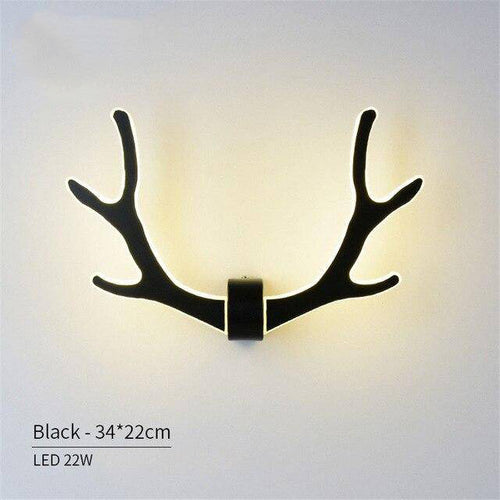 Applique design LED en bois à forme de cornes de cerf - vue 7 sur 6