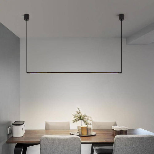 Suspension design à LED en tube métal noir style Loft Light - vue 5 sur 6