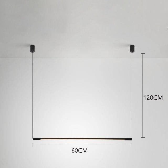 Suspension design à LED en tube métal noir style Loft Light - vue 5 sur 6