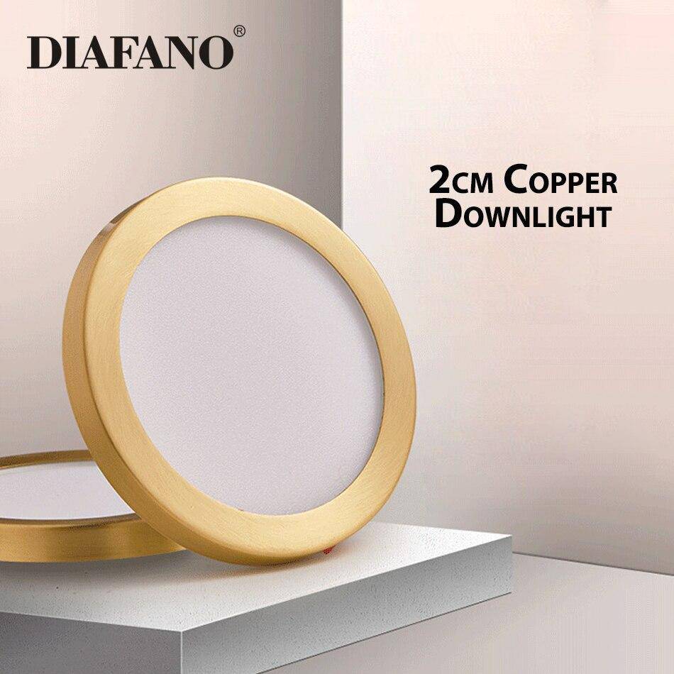 Spot encastré LED rond avec bordure dorée - vue 4 sur 5