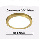 Spot encastré LED rond avec bordure dorée