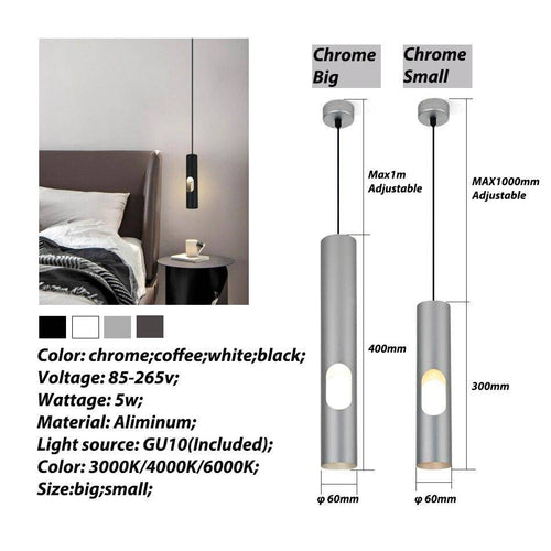 Suspension moderne LED avec tube cylindrique en aluminium Hotel - vue 7 sur 6