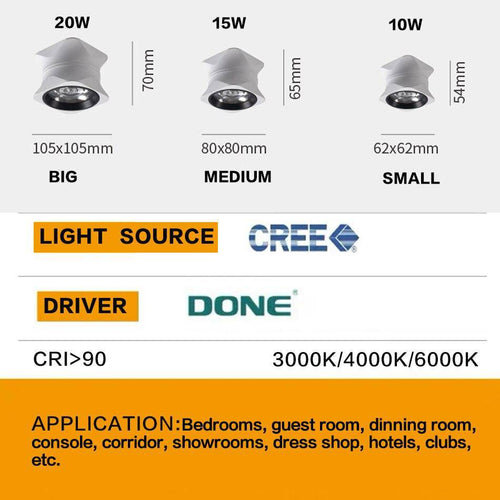 Spot moderne LED surface Loft - vue 6 sur 7