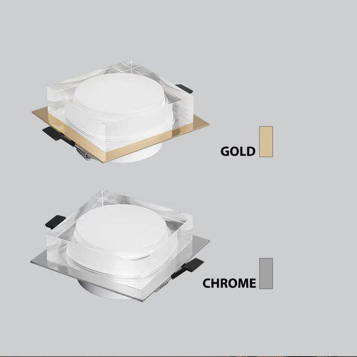 Spot design carré LED style chromé - vue 4 sur 6
