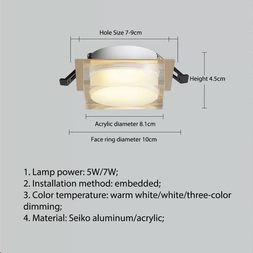 Spot design carré LED style chromé - vue 6 sur 6