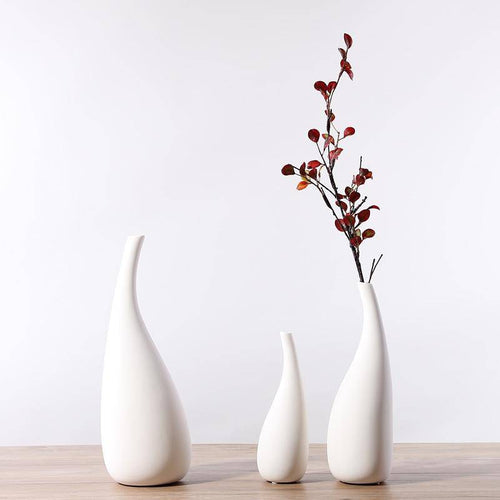 Vase en céramique blanc arrondi style moderne - vue 3 sur 5
