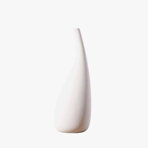 Vase en céramique blanc arrondi style moderne - vue 2 sur 5