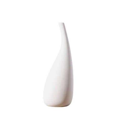 Vase en céramique blanc arrondi style moderne - vue 6 sur 5