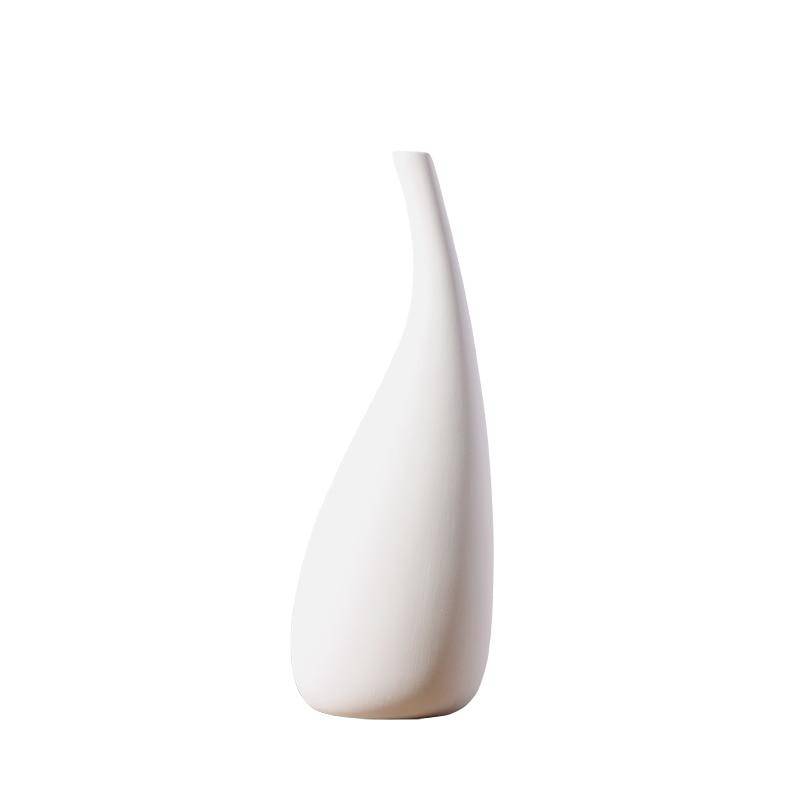 Vase en céramique blanc arrondi style moderne - vue 5 sur 5