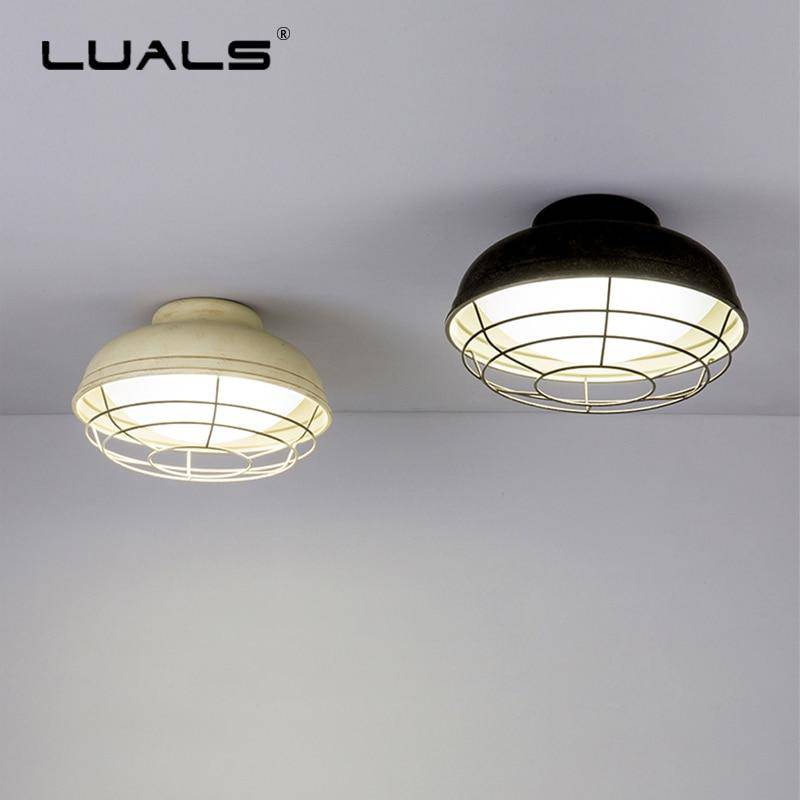 Plafonnier moderne LED avec cage en métal style Loft - vue 5 sur 7