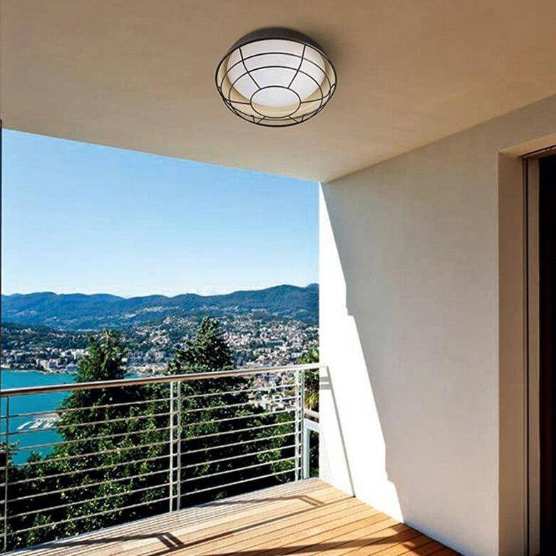 Plafonnier moderne LED avec cage en métal style Loft - vue 2 sur 7