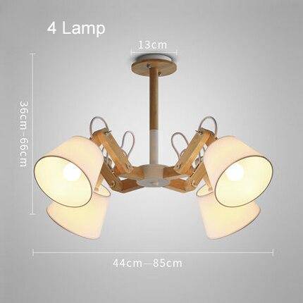 Lustre retro LED avec plusieurs abat-jours tissu vintage - vue 3 sur 6