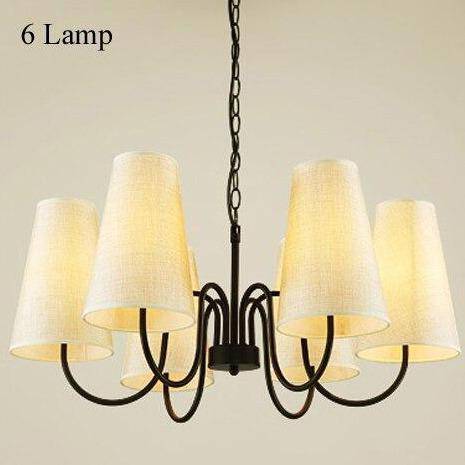 Suspension rétro LED en métal avec plusieurs abats-jours en tissu - vue 8 sur 8