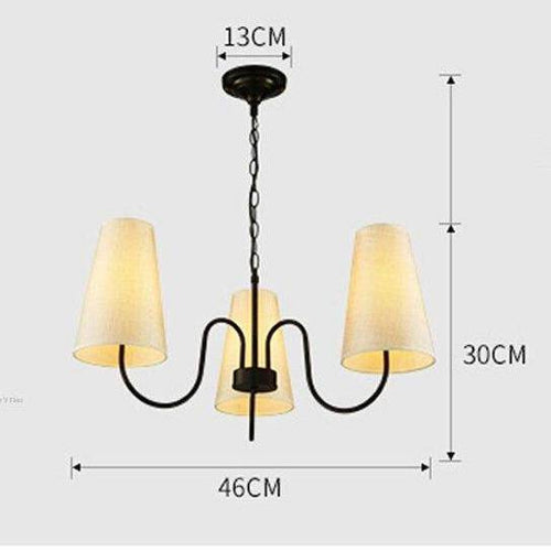 Suspension rétro LED en métal avec plusieurs abats-jours en tissu - vue 9 sur 8