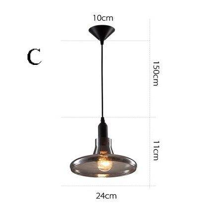 Suspension design LED noire avec abat-jour arrondie en verre - vue 9 sur 8